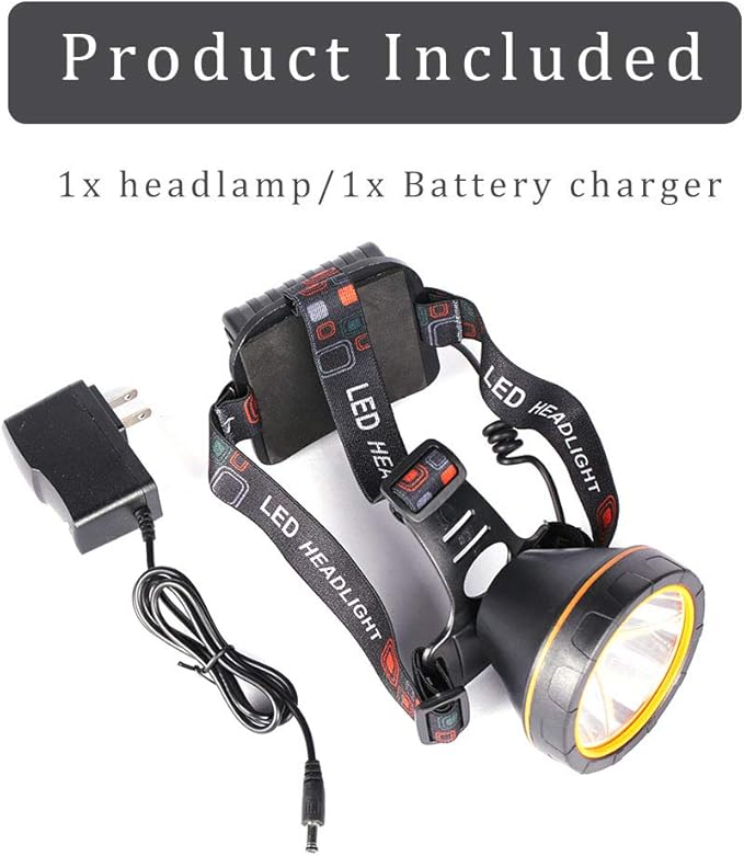 Super Bright Rechargeable Coon Hunting Headlamp, LED Spotlight Head Torch with Power Supply, Waterproof Headlight Flashlight for Outdoor Hunting, Fishing, Hiking, Camping, Night Work