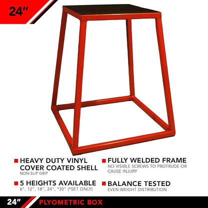 JFIT Plyometric Boxes - Made in Taiwan NO Assembly Required Single - Height Box Set and Adjustable Box Options Plyometric Platform and Jumping Agility Box for Training Conditioning Strength Training