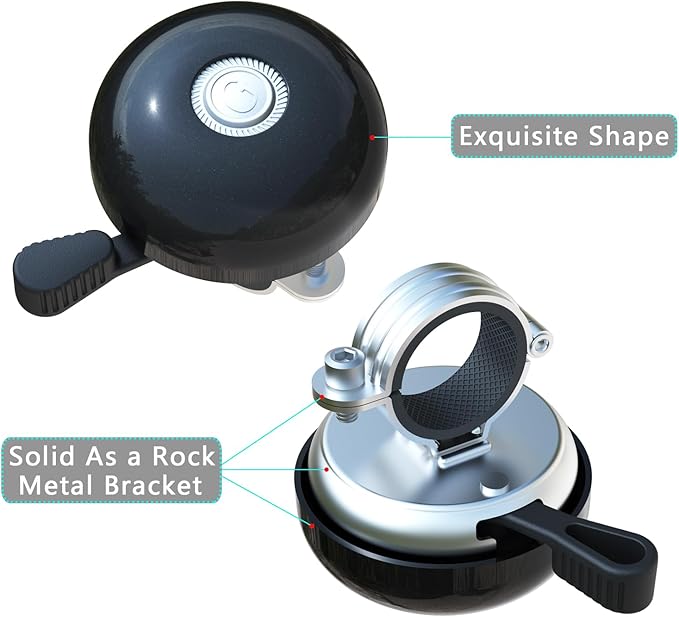 Greallthy Bike Bell Classic Bike Bells for Adults Kids, Bicycle Bell for Handlebars Adult, Loud Sound Beach Cruiser Mountain Bike Bell Accessories.