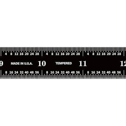 PEC Tools 18-inch Steel Ruler, Flexible Stainless Steel, High Contrast, 1/32“, 1/64”, 1/50“, 1/100” High-Precision Ruler, Suitable for Precision Workshops and Laboratories, Made in USA