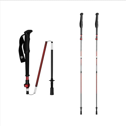 Ultralight Carbon Fiber Trekking Poles – 198g Adjustable Folding Hiking Poles for Backpacking (110–130cm), Thru-Hiking, Trail Running – Strider Z Compact Collapsible Hiking Pole