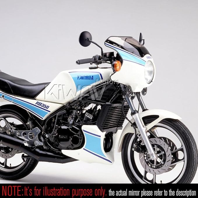 KiWAV Motorcycle Mirrors Eclipse 4 Inches Round Rear View Side Aluminum Convex M10 Standard & Reverse Threads Compatible for Yamaha Ducati Bikes Pack of a Pair