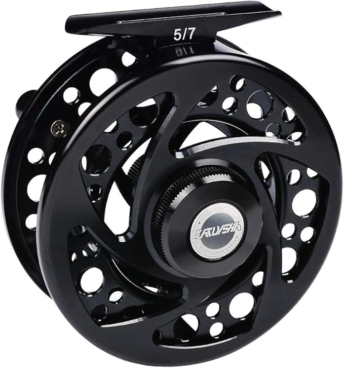 Fly Fishing Reel Fly Reels - Large Arbor CNC-Machined Aluminum Alloy Body Light Weight 5/7, 7/9, 9/10 wt (Black, Green, Silver/Blue, Gray-Green, Silver-Blue,Gunmetal,Ice Blue,Sapphire Blue)