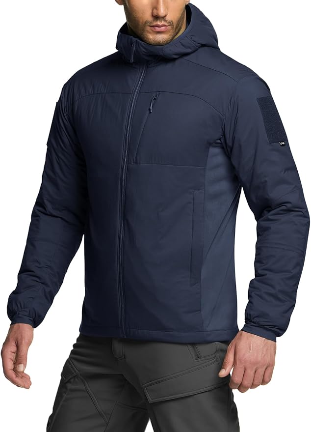 CQR Men's Lightweight Insulated Jacket, Windproof Packable Water Resistant Warm Active Coat for Hiking Work Outdoor Tactical