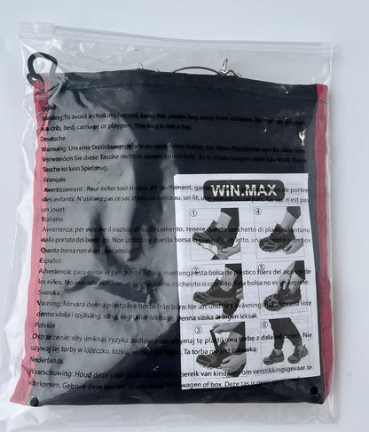 WIN.MAX Crampons for Shoes, Traction Cleats Ice Snow Grips with 19 Stainless Steel Spikes, Shoe Talons Anti - Slip Boots Spikes for Walking, Jogging, Climbing and Hiking