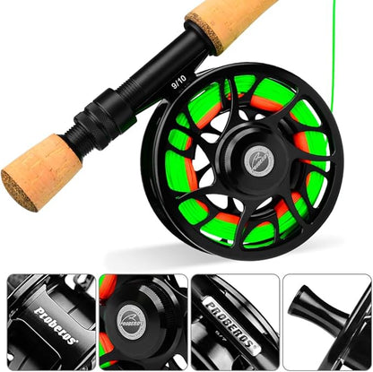 Fly Fishing Reel Fly Reels - Large Arbor CNC-Machined Aluminum Alloy Body Light Weight 5/7, 7/9, 9/10 wt (Black, Green, Silver/Blue, Gray-Green, Silver-Blue,Gunmetal,Ice Blue,Sapphire Blue)