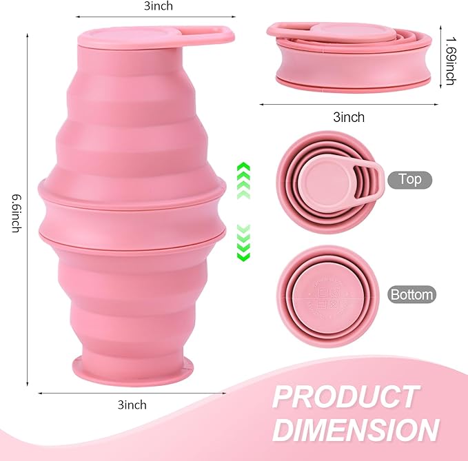 17oz Collapsible Water Bottle,Reuseable BPA Free Silicone Foldable Water Bottles for Outdoor, Travel Gym Hiking,Backpacking Portable & Leakproof,Portable Leak Proof Sports Water Bottle (A)