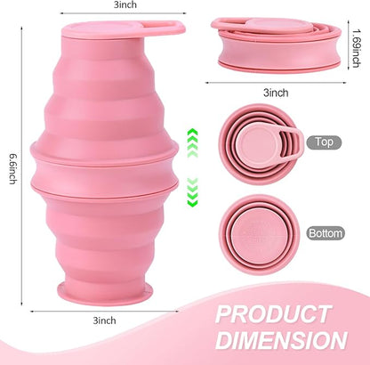 17oz Collapsible Water Bottle,Reuseable BPA Free Silicone Foldable Water Bottles for Outdoor, Travel Gym Hiking,Backpacking Portable & Leakproof,Portable Leak Proof Sports Water Bottle (A)