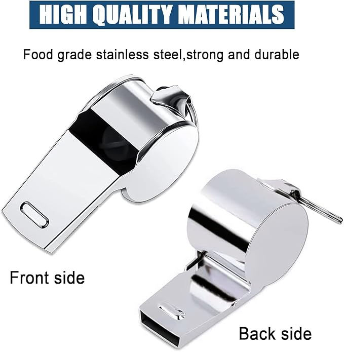 3 Pcs Whistle,Stainless Steel Sports Whistle with Lanyard for Coaches Referees Emergency Outdoor Sports