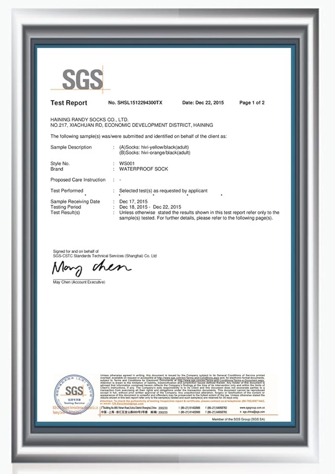 RANDY SUN Waterproof Breathable Socks, [SGS Certified] Unisex Novelty Skiing Trekking Hiking Wading Trail Socks