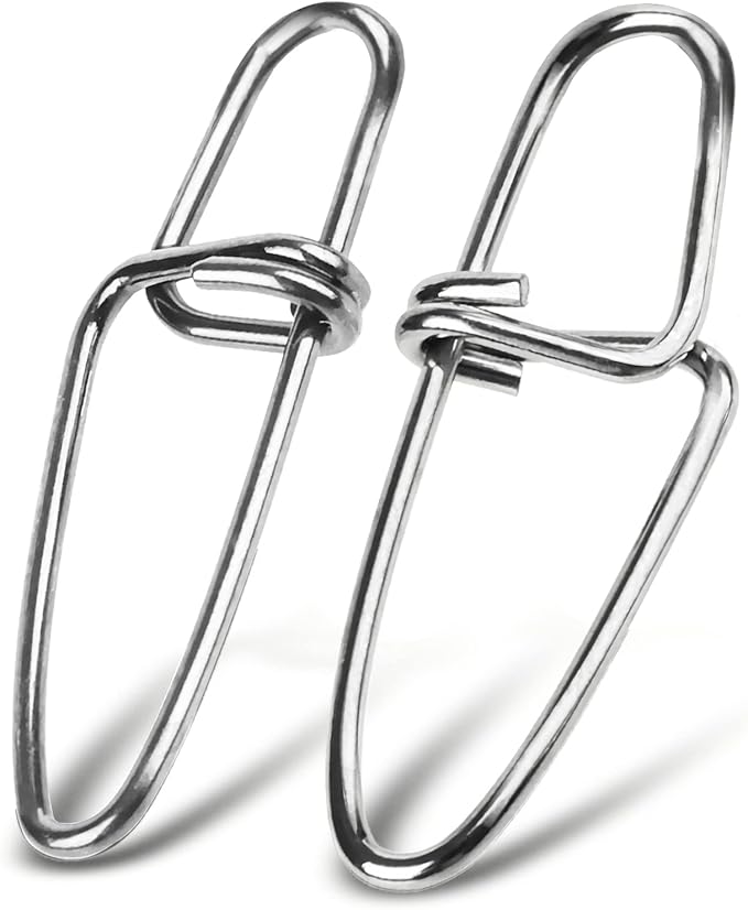 AMYSPORTS Stainless Quick Fishing Snap Kit Power Clip Fishing Snap Saltwater Corrosion Resistance Snaps Swivels Lock Freshwater Connector