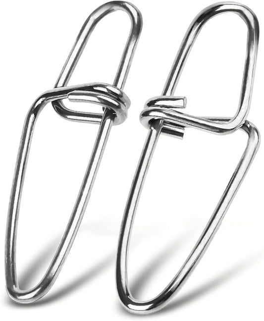 AMYSPORTS Stainless Quick Fishing Snap Kit Power Clip Fishing Snap Saltwater Corrosion Resistance Snaps Swivels Lock Freshwater Connector