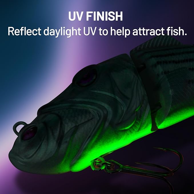 Handing Swimbaits for Bass Pike Walleye, 3 Pieces Lifelike Multi-Jointed Fishing Lures with Mustad Hooks, Fishing Bait for Freshwater and Saltwater