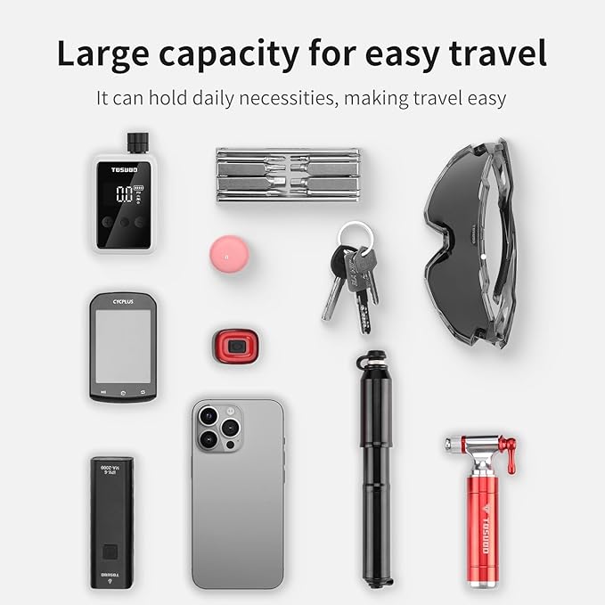 Bike Frame Bag 2L/3L – Waterproof 600D/Scratch-Proof, 7" Phone Fit, 4-Point & Multi-Position Anti-Sway Straps, Full-Side Zipper Quick Access, Tool-Free Install, Universal MTB/Road/Gravel/E-Bike