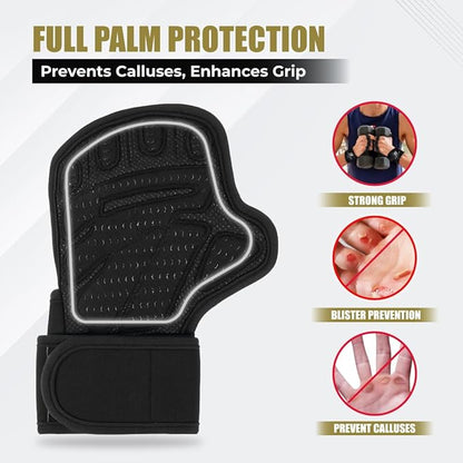 Neoprene Padded Weight Lifting Gloves for Men and Women - Ventilated Workout Gloves for Athletes Gym Sessions Cycling Tracking & Sports with Full Palm Protection