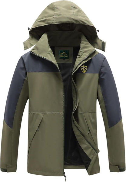 GIISAM Rain Jacket for Men, Mens Waterproof Raincoat Lightweight Rain Jackets Outdoor Rain Coat Windbreaker with Hood