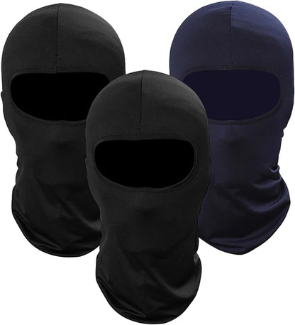 Pukavt 2 Pack 3 Hole Winter Knitted Mask, Full Face Cover Ski Mask Warm Balaclava for Skiing, Motorcycle, Snowboard