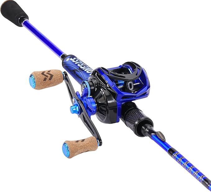 One Bass Fishing Rod and Reel Combo, IM7 Graphite 2 Pc Blank Baitcasting Combo, Spinning Rod with Super Polymer Handle