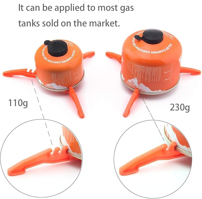 Fuel Can Stabilizer Canister Stand Gas Tank Bracket Stove Standard Bottle Shelf Tripod Folding Canister Stand (Orange)