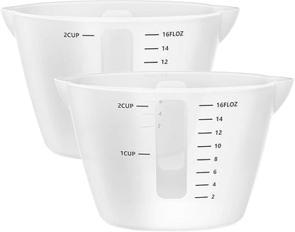 Gartful 500ml Large Silicone Measuring Cups, 2-Cup Resin Mixing & Pouring Cups for Epoxy, Resin Jewelry Making, Nonstick Reusable Craft Measuring Cups, 16 oz, Set of 2