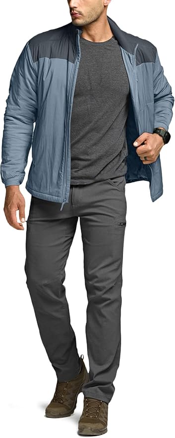 CQR Men's Lightweight Insulated Jacket, Windproof Packable Water Resistant Warm Active Coat for Hiking Work Outdoor Tactical