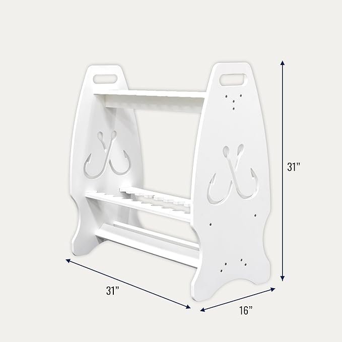 StoreYourBoard Marlin Fishing Pole Rack, Holds 24 Fishing Rods and Reels, Weather-resistant, Garage & Outdoor Fishing Rod Holder