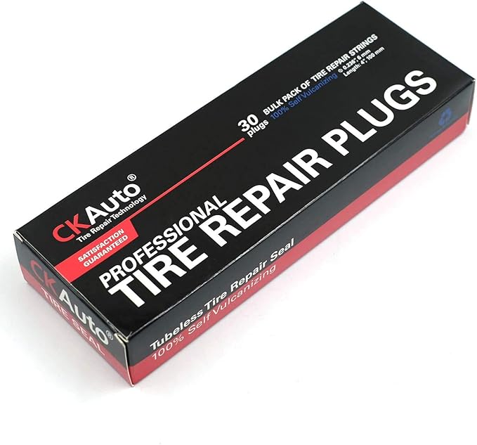 CKAuto 30pcs 8" Brown Tire Repair Strings, Automotive Tool Tire Repair Plugs for Tubeless Off-Road Tires Car, Bike, ATV, UTV, Wheelbarrow, Mower