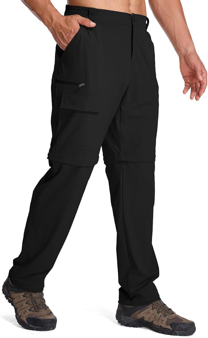 Mens Hiking Pants Convertible Quick Dry Zip Off Fishing Travel Safari Pants