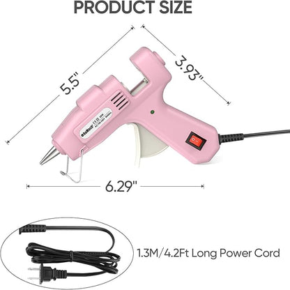 ROMECH 20W Mini Hot Glue Gun with 30 Glue Sticks Set, Fast Preheating Hot Glue Gun Kit Heavy Duty Gluegun for Craft, DIY, Repairs (Pink)