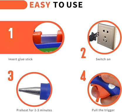 Glue Gun and Sticks Set, Hot Melt Glue Gun Mini for Crafts with 20 Pcs Glue Sticks, Small Hot Glue Guns with Hardshell Carrying Case for School DIY Arts, Craft