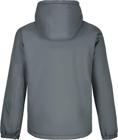 CAMELSPORTS Mens Winter Jacket Waterproof Warm Snow Ski Jackets Faux Fur Fleece Rain Coats with Removable Hood