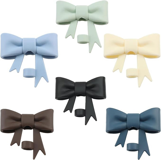 6Pcs Silicone Straw Toppers Covers for Stanley Cups 40/30oz 10mm(0.4in) Dust-Proof Bow Straw Covers Toppers Suitbale for Stanley Cup Accessories Reusable Straws Caps (Colorful F)