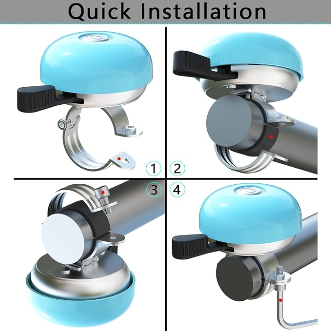 Greallthy Bike Bell Classic Bike Bells for Adults Kids, Bicycle Bell for Handlebars Adult, Loud Sound Beach Cruiser Mountain Bike Bell Accessories.