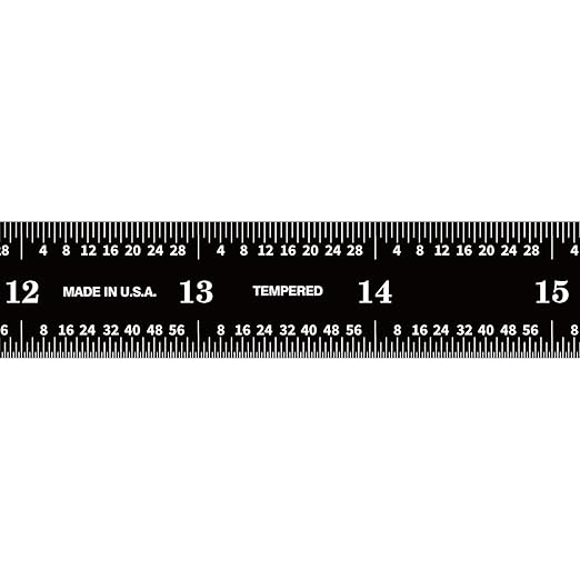 PEC Tools Flexible 24-inch Ruler, Stainless Steel, High Contrast, 1/32“, 1/64”, 1/50“, 1/100” High-Precision Ruler, Suitable for Precision Workshops and Laboratories, Made in USA
