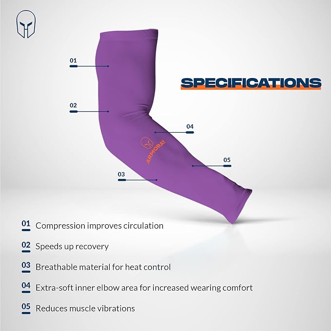 ARMORAY Arm Sleeves for Men or Women - Tattoo Cover Up - Cooling Sports Sleeve for Basketball Golf Football