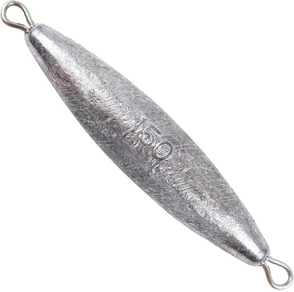 Through Wire Inline Torpedo Sinkers, Lead Double Ringed One Piece Wire Saltwater Fishing Torpedo Weights for Bottom Surf Fishing 1oz, 2oz, 3oz, 4oz, 5oz