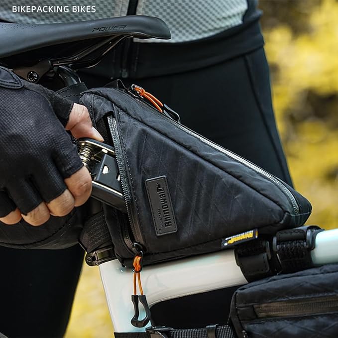 Rhinowalk Bicycle Front Frame Bag Bike Under Top Tube Triangle Bag Lightweight 1.7L Cycling Accessories Nylon Pack Pouch for Mountain Road Bike