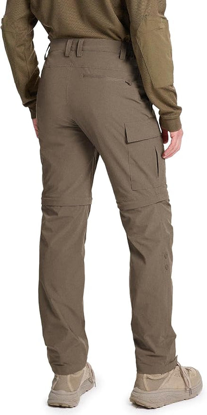 Moosehill Men's-Hiking-Pants Convertible Quick-Dry Water-Resistant Lightweight Zip-Off Outdoor with 5 Deep Pockets