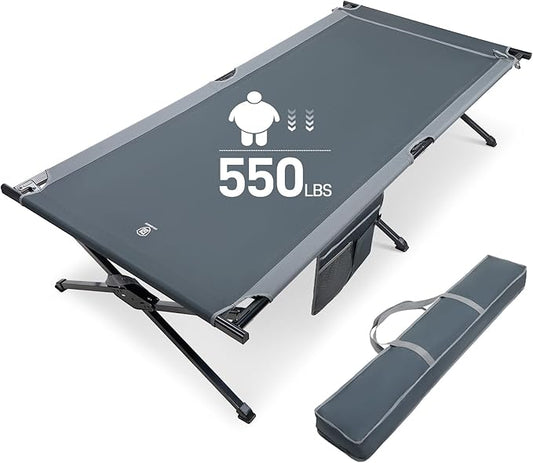 EVER ADVANCED Extra Wide Camping Cot for Adults Oversized XXL Sleeping Cots Folding Cot Bed with Carry Bag, 84.3" L x 41.9" W, Support to 550 lbs