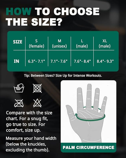 Trideer Workout Gloves for Men, Weight Lifting Gloves with Wrist Wrap Support, Full Palm Protection & Extra Grips for Weightlifting, Exercise, Cross Training, Fitness, Pull-up