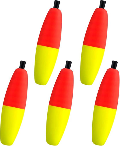 Dr.Fish 15 Pack Fishing Float Cigar Foam Bobbers Peg Floats Slip Fishing Corks Bobber for Santee Catfish Rig Crappie Freshwater Saltwater