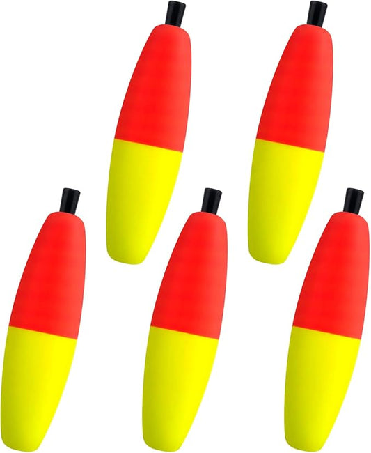 Dr.Fish 15 Pack Fishing Float Cigar Foam Bobbers Peg Floats Slip Fishing Corks Bobber for Santee Catfish Rig Crappie Freshwater Saltwater