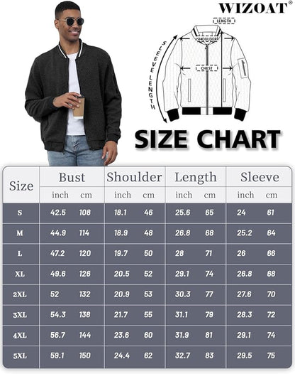 Mens Casual Jacket Loose Fit Lightweight Jacket Varsity Bomber Jacket with Zipper
