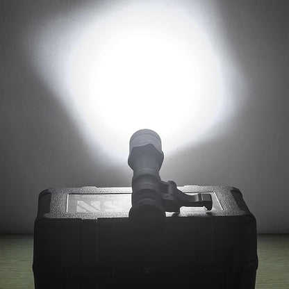 NOBUHIRO M600B 600 Lumens Tactical Flashlight, NO Logo Version with Replaceable Mounting Rotating Base for 20mm Picatinny & Mlok/Keymod Rail, with Remote Pressure & Push Button Switch