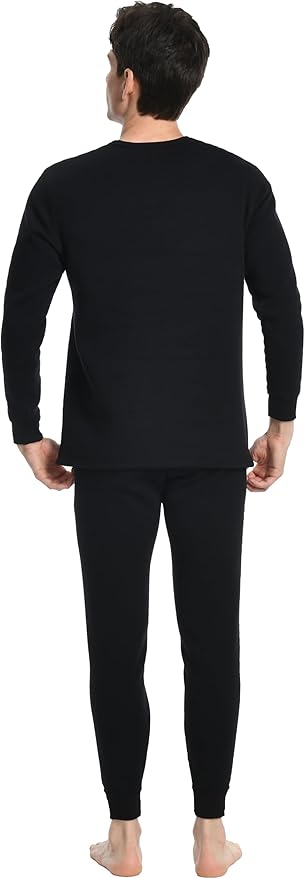 Nutria Mens Thermal Underwear Set Thick Fleece Lined Heavyweight Outdoor Baselayer Extreme Cold Weather Winter Ultra-Warm U10