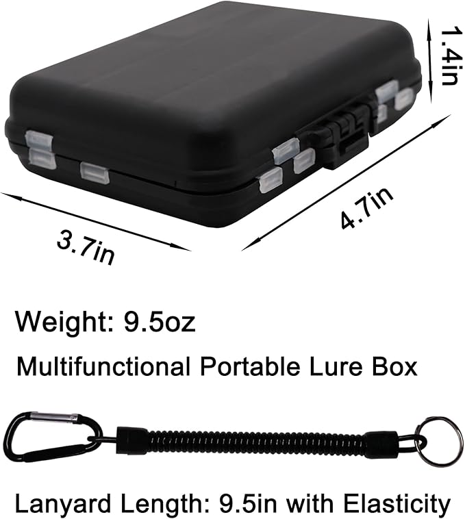 Fishing Accessories Kit with Hooks, Bass Casting, Sinkers, Swivels, Snaps, Sinker Slides, Line Beads, Fishing Set with Tackle Box Lanyard