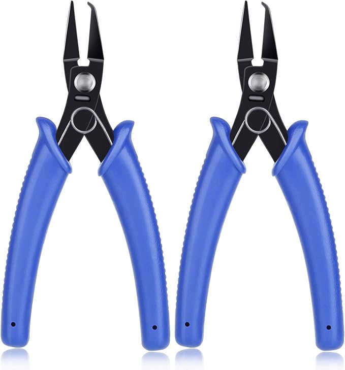 Split Ring Pliers for Jewelry Making, Evatage 2Pcs Jump Ring Opening Pliers for Opening Split Ring or Key Chain, Opener Tools for Jewelry Beading Repair Making Supplies