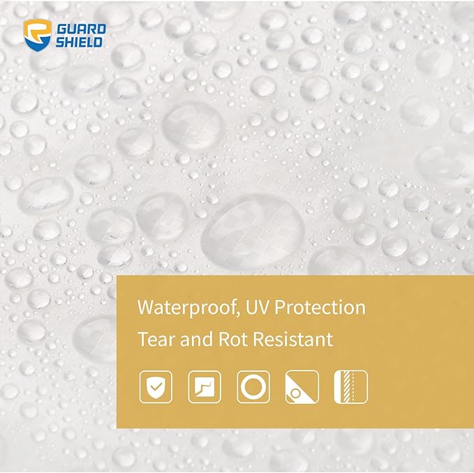GUARD SHIELD Clear Tarp Heavy Duty 16x20 Feet Waterproof for Outdoor Garden Poly Cover UV Resistant Transparent Tarpaulin10mil