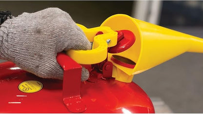 Eagle 1 Gallon Type I Yellow Safety Gas Can for Diesel with Flame Arrester, Self-Closing Lid, and F-15 Funnel, Made in the USA, Galvanized Steel Flammable Storage Can, UI10FSY