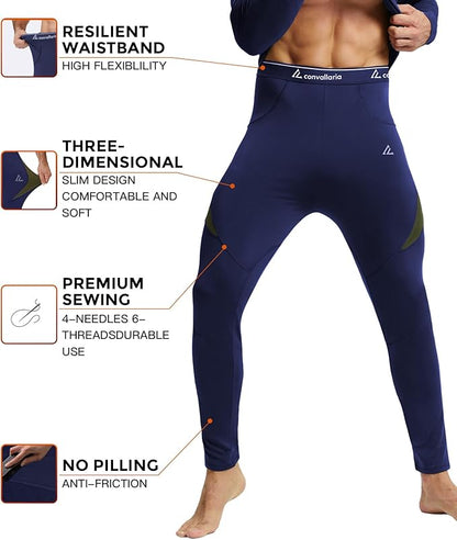 CL convallaria Thermal Underwear Long Johns Set Mens Winter Gift Hunting Gear Sport Base Layer Bottom Top